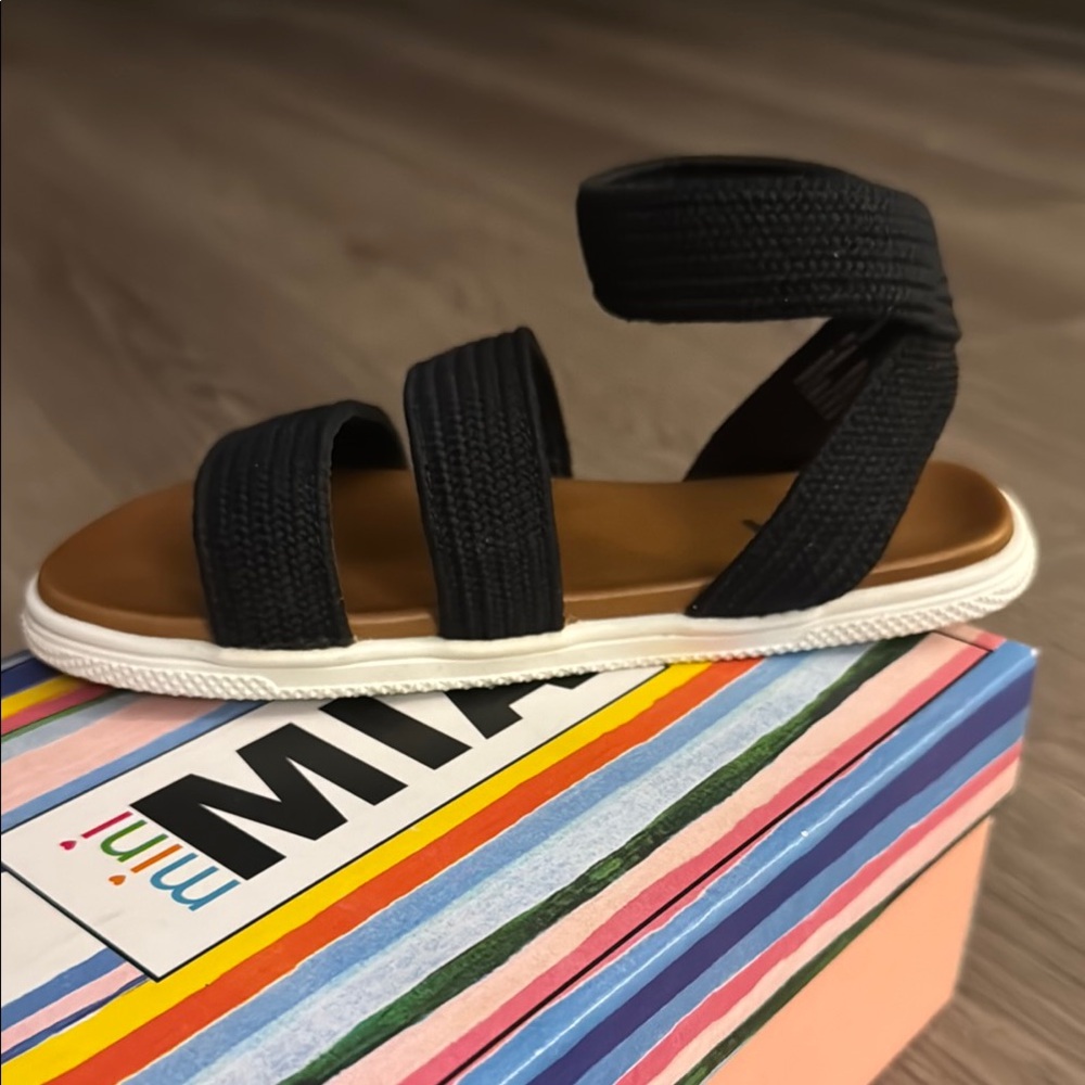 MIA Girls Tierraa Sandal - Black- Size 12 M NEW $30